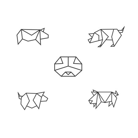 Pig Origami Geometric Vectorのイラスト素材
