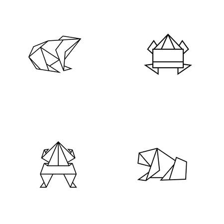 Frog Origami Geometric Vectorのイラスト素材