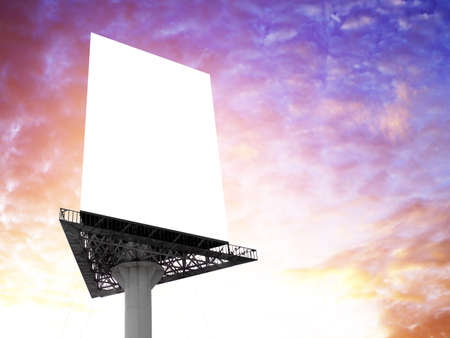 Portrait billboard blank for outdoor advertising poster at blue sky.