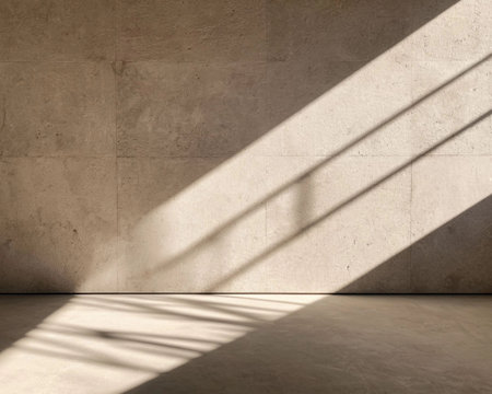 Abstract concrete interior with shadow on the wall.の素材