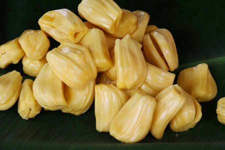 jackfruit on a banana leaf 