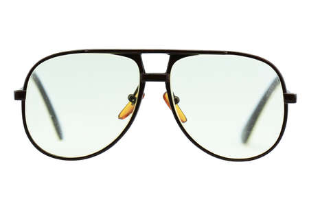 Nerd glasses isolated on white background, Vintage eyeglasses.の写真素材