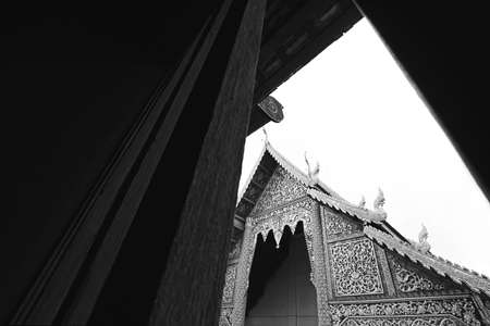 Thai temple in chiangmai, Thailand. Black&Whiteの写真素材