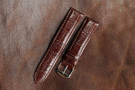 Strap on a wristwatch, watch strap, watch bracelet.