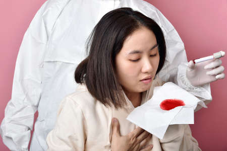 Positive coronavirus blood test, Asian woman have shocked about disease blood screening result,...