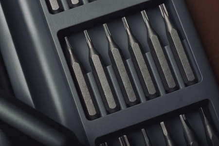 Toolbox with metal screwdriver and replaceable bits set collection, Head different size hex driver,...