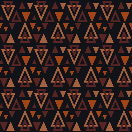 Seamless pattern of triangles in vector. Geometric trendy background for textile and wrapping paper. Wallpaper from abstract figures.のイラスト素材