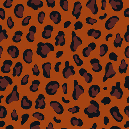 Seamless leopard pattern in vector. Animal background imitating animal fur. Abstract texture from stains.のイラスト素材