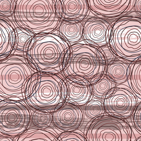 Seamless patterns abstract lines doodles in vector. Artistic geometric background of circles and stripes. Modern background for design of clothes, fabric, textile, wrapping paper, cover.のイラスト素材