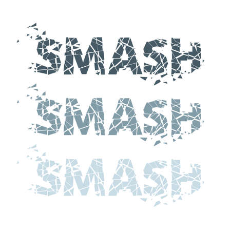 Vector illustration of the word smash, broken into fragmentsのイラスト素材