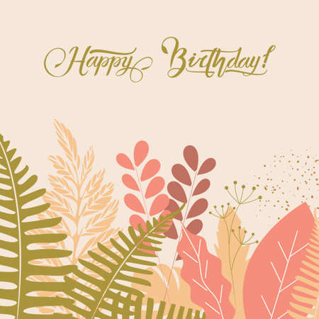 Greeting card Happy birthdayのイラスト素材