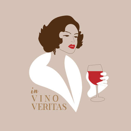 Retro woman with a glassのイラスト素材