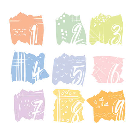 numbering in sketch styleのイラスト素材