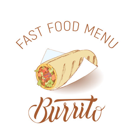 burritos in the style of a sketchのイラスト素材