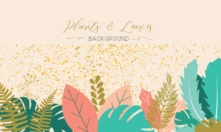 Background with plants and leavesのイラスト素材