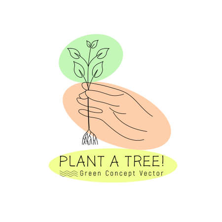 Tree planting design illustrationのイラスト素材
