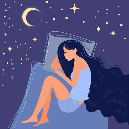 The girl is asleepのイラスト素材