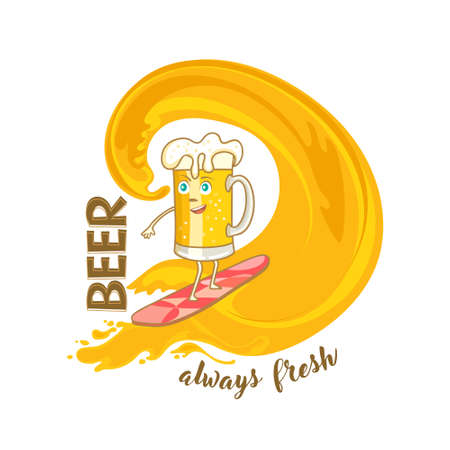 Cartoon beer mug illustrationのイラスト素材