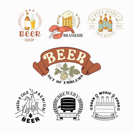 beer emblem illustrationのイラスト素材