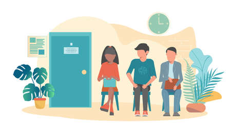 Business people in the queueのイラスト素材