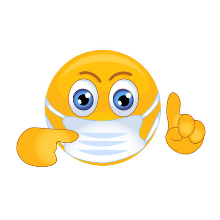 Smiley face in a medical maskのイラスト素材