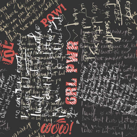 Seamless pattern with quotes Girl Powerのイラスト素材