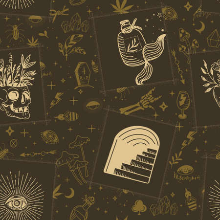 Vector esoteric symbols patternのイラスト素材