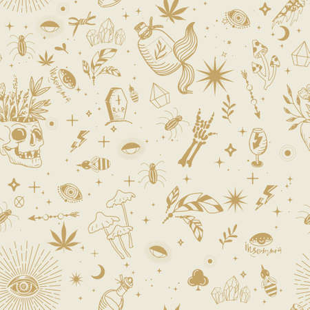 Vector esoteric symbols patternのイラスト素材