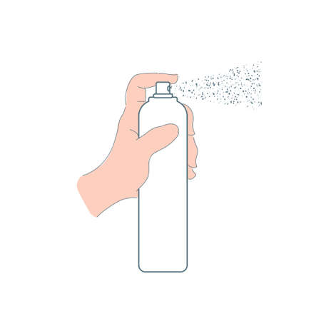 Spray bottle in handのイラスト素材