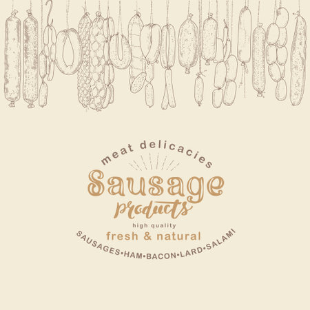 Sausage and sausage productsのイラスト素材