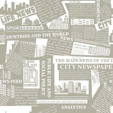 Seamless pattern of newspaper clippingsのイラスト素材