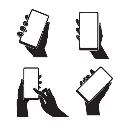 Smartphone in handのイラスト素材