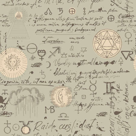 A pattern with an esoteric manuscriptのイラスト素材