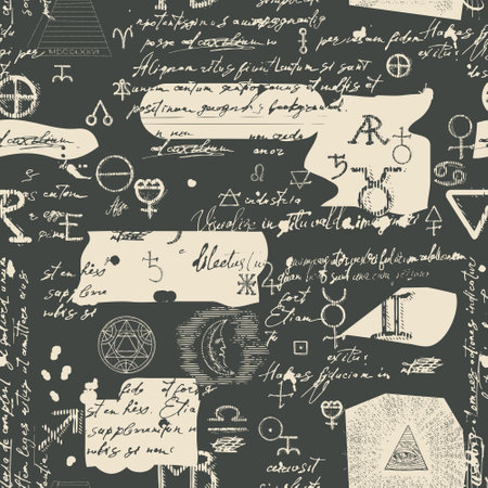 A pattern with an esoteric manuscriptのイラスト素材