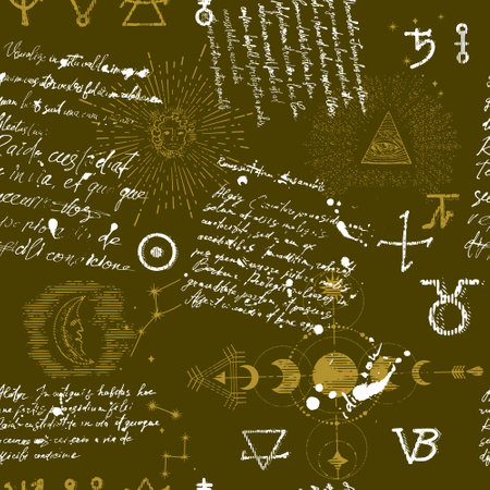 A pattern with an esoteric manuscriptのイラスト素材