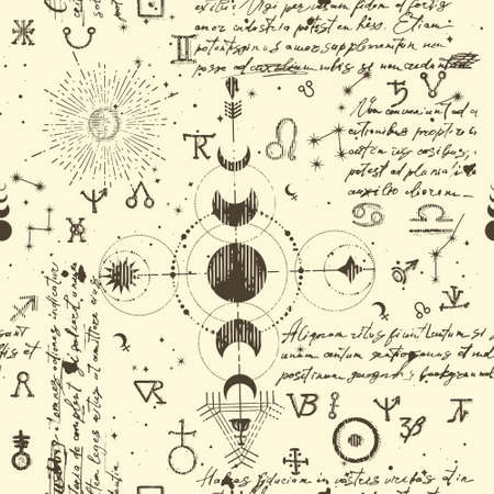 A pattern with an esoteric manuscriptのイラスト素材