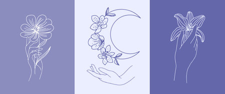 A set posters palette design very peri.のイラスト素材