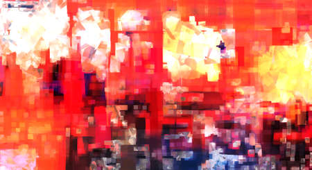 Red fire digital abstract painting. Beautiful warm colors background artwork. Painting in bright color schemeの写真素材