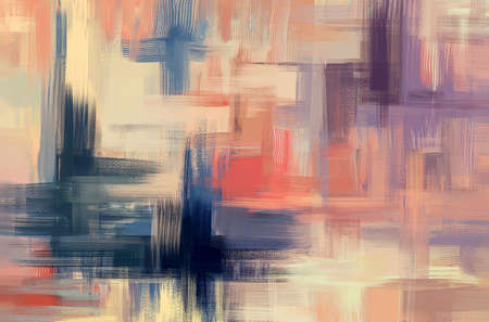Abstract art background illustration, hand drawn oil painting. Surreal artwork in contemporary style. Modern wall art on canvasの写真素材