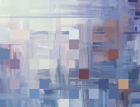 Multicolored digital abstract painting. Beautiful random colors background artwork. Painting in cold colors scheme with an accentsの写真素材