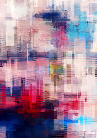 Vertical art background illustration, contemporary painting. Surreal artwork in geometric style and dark accentsの写真素材