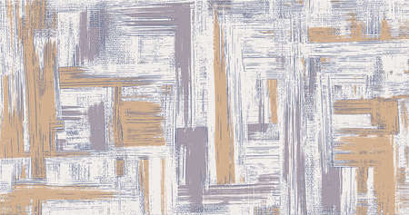Hand drawn irregular pattern, cross hatching rough oil paint strokes on canvas. Abstract painting, purple and ocher texture, grungy background illustrationのイラスト素材