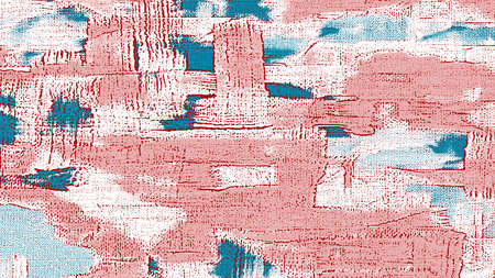 Rough acrylic paint strokes on canvas. Abstract painting, blue and coral color texture, grungy background illustrationのイラスト素材