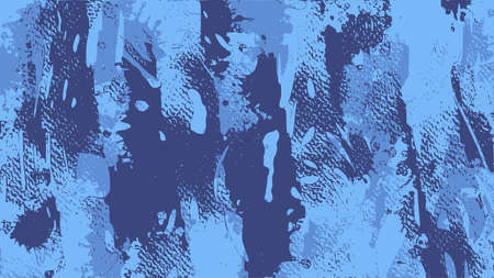 Painted canvas. Artistic splattered abstract background. Blue vertical texture, illusion, curvature. Liquid paint, messy patternのイラスト素材