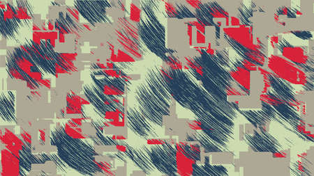 Abstract technological background, artistic dark brush strokes and geometric lines. Canvas texture, smoke effect, industrial theme with red accentsのイラスト素材