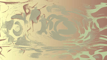 Liquid paint on canvas, bright background artwork. Golden, green, brown texture. Vibrant vector backdrop in vintage styleのイラスト素材