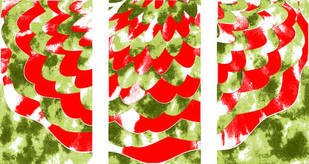 Abstract green and red texture set. Merry christmas and new year celebration background