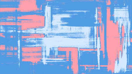 Blue artwork on canvas. Abstract background painting, fantasy dirty art. Surreal hand drawn landscape. Grungy cross hatching brush strokes, vector illustration backgroundのイラスト素材