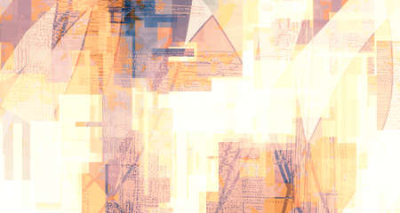 Pale abstract background with copy space, funy pattern made with organic geometric shapes. Light brown trendy artの写真素材