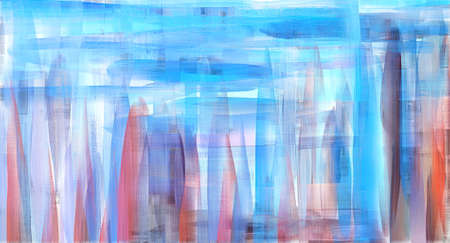 Hand drawn art background with rough brush strokes. Blue acrylic paint color, canvas texture, good vibe paintingの写真素材